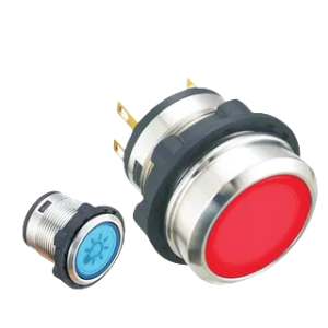 工图GK22mm金属不锈钢平钮启动停止整面带灯SF22FD-11L IP67防水