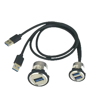 工图GK22mm安装法兰USB23.0面板式带电线延长工业用防水CE认证