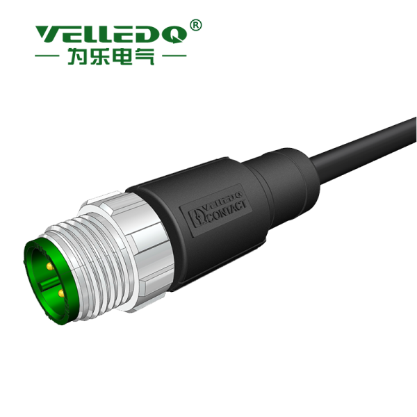 为乐电气VELLEDQ 预铸线束连接器单端双端直头弯头Y型M12-M04T-3.0PVC - 图片 2