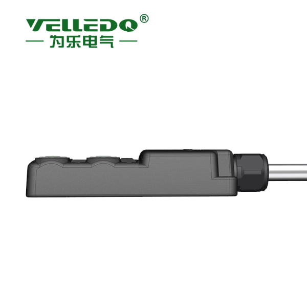 为乐电气VELLEDQ M12带线4口分线盒分配器PNP NPNM12-A3-4K4P-3.0PVC - 图片 2